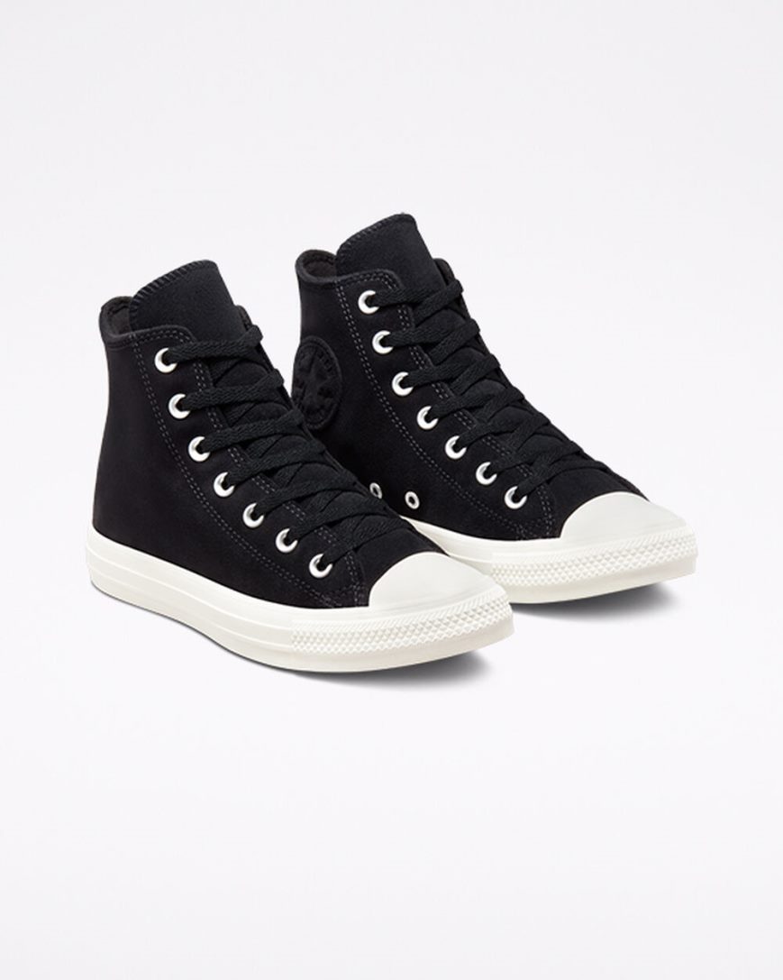 Tenis Converse Chuck Taylor All Star Classicos Cano Alto Feminino Pretas Branco | PT R0T785P